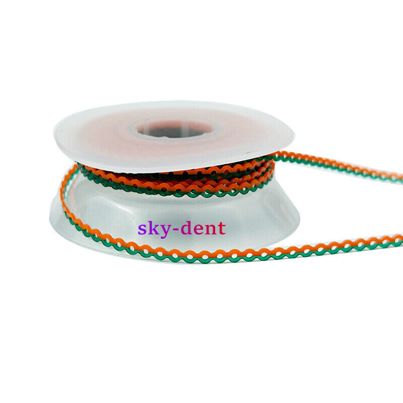 Dental Ortho Elastic Ultra Power Chain Rubber Band Elastolink Double Color Chain