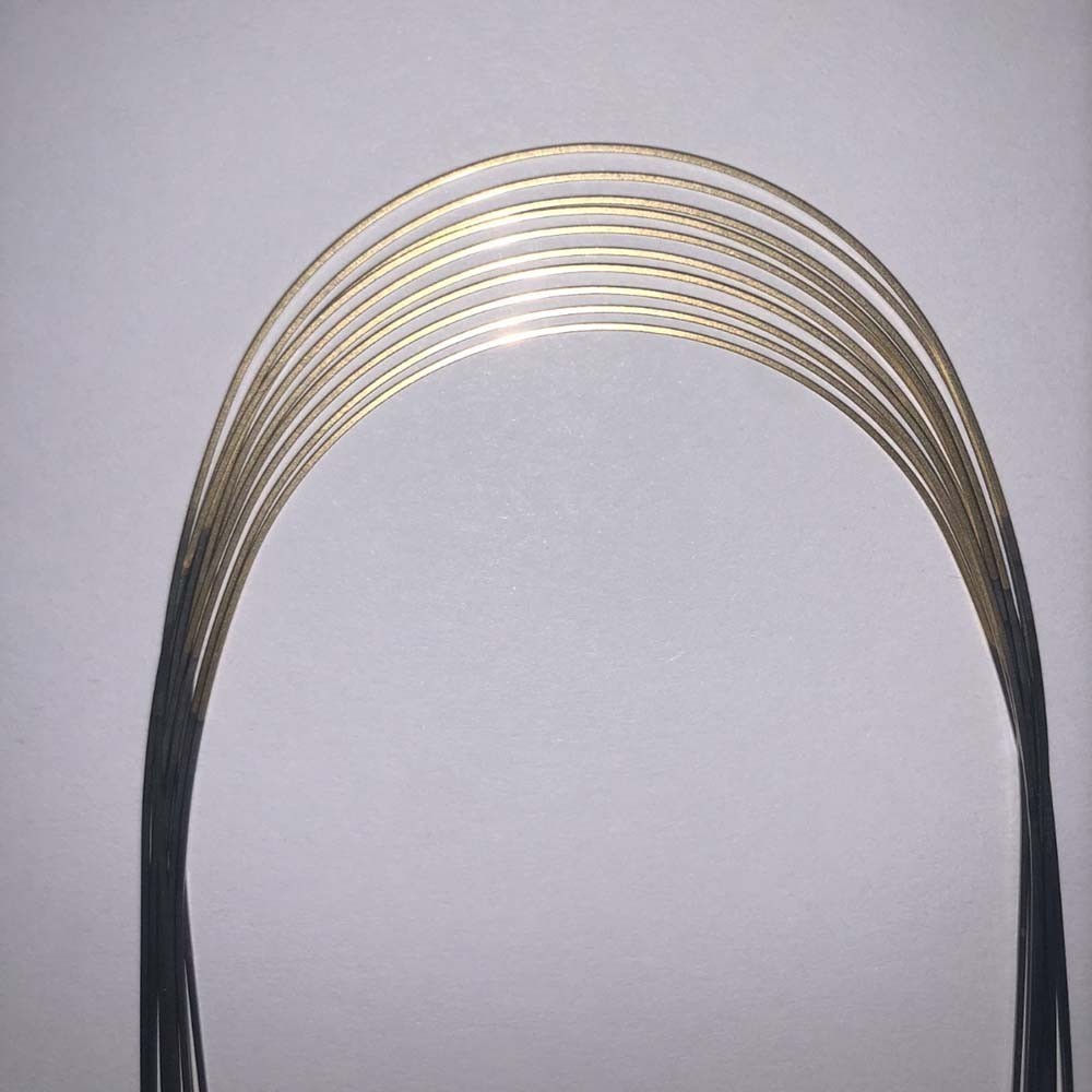 1 PC Dental Orthodontic Super Elastic Ni-Ti 24K Gold Coated Round Wire 014 Lower