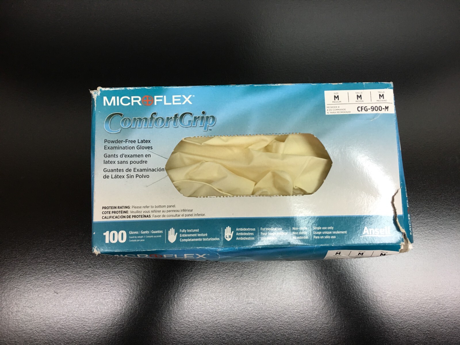 Ansell Microflex REF CFG-900-M ComfortGrip Medium Latex Exam Gloves