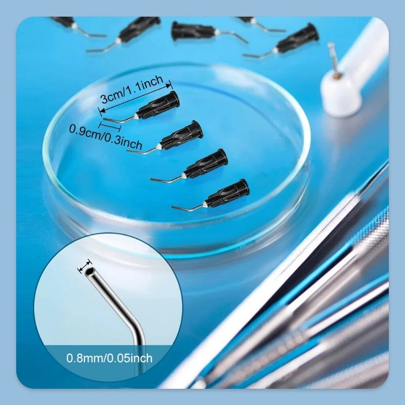 Irrigation Dental Pre Bent Needle Tips For Flow Etch Composite Resin Acid Syring