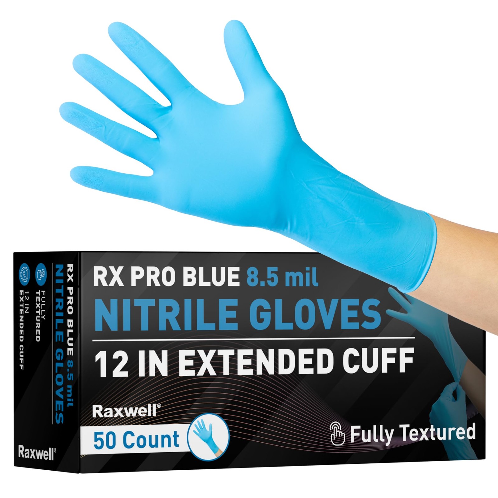 Raxwell Nitrile Gloves – Chemical Resistant Dishwashing Gloves – Textured Gri…