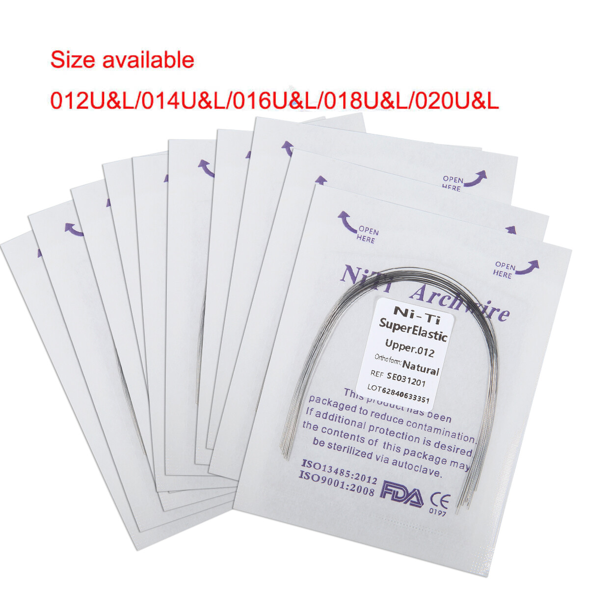 10pcs Dental Orthodontic Super Elastic Niti Round Arch Wire Nature Form 1pack SA