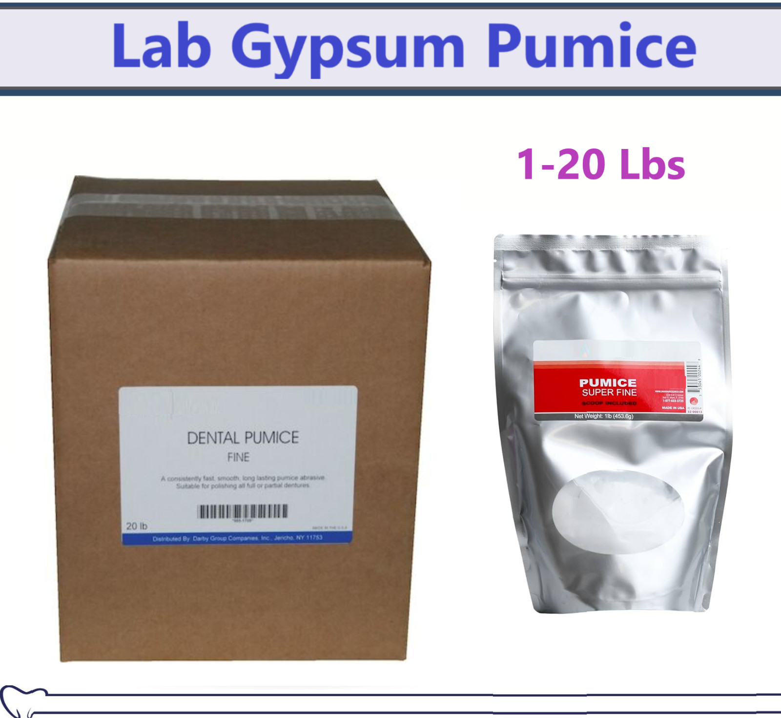 Pumice Powder Flour Medium Grit Dental Lab Scaling Polishing Prophy 1 Lb. -20 Lb