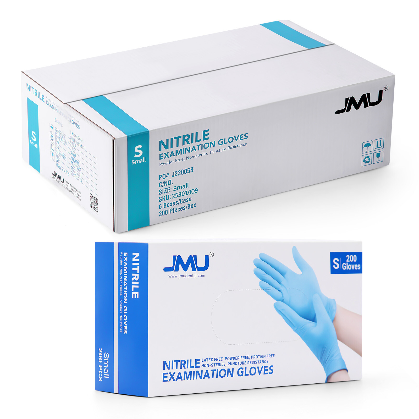 2000pcs Blue Nitrile Disposable Medical Exam Cleaning Gloves Powder Latex Free