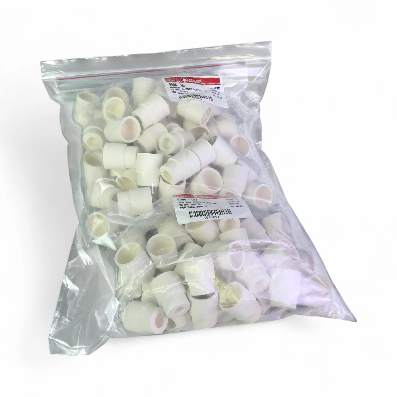Ace Glass 9096 Septa 24/40 White Rubber Sleeve – 100ct 9096-157 (Best Offer!)