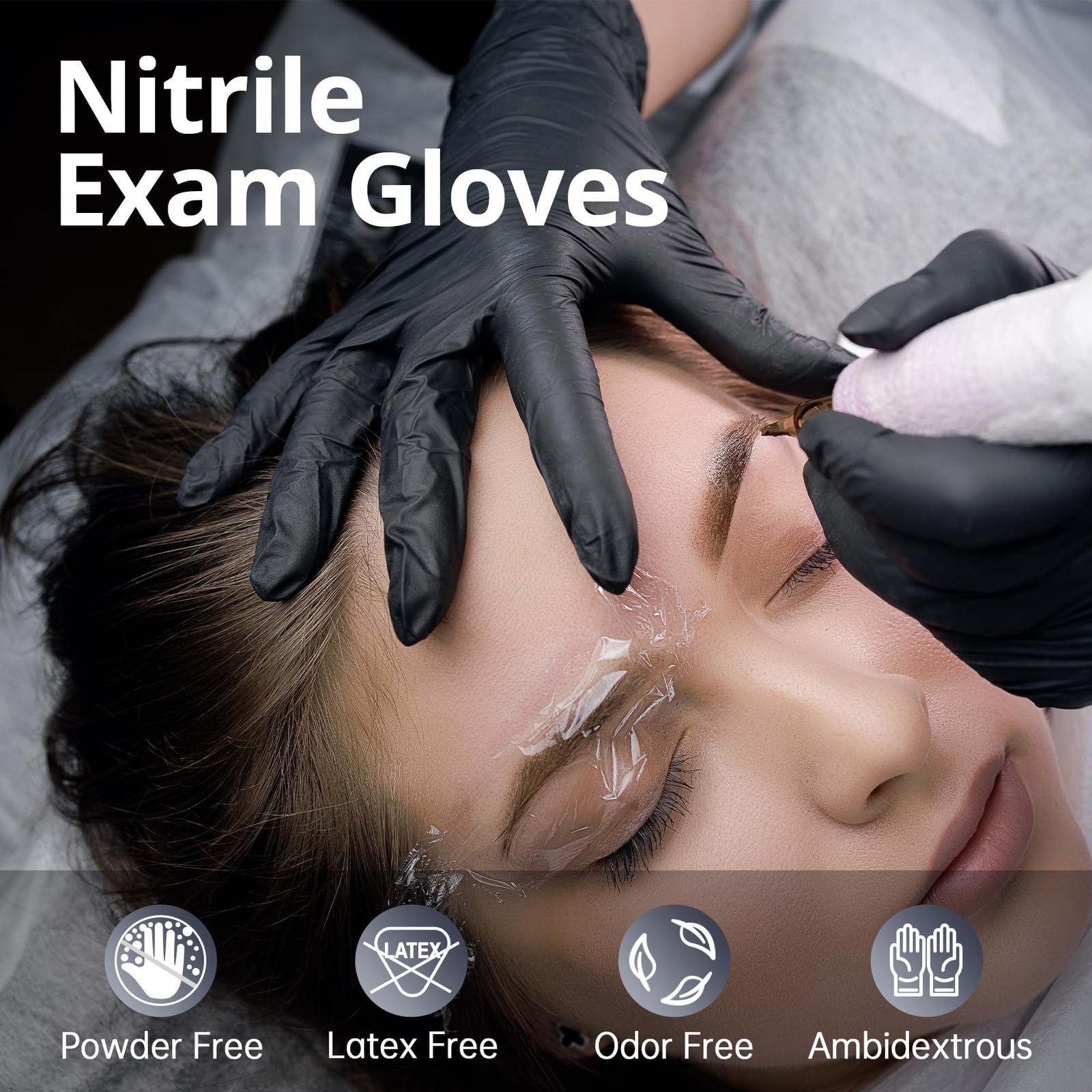 SwiftGrip Black Nitrile Exam Gloves, Latex~Free, Powder~Free, 100 ct Large
