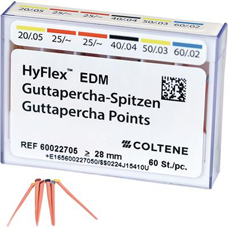 Endodontic HyFlex EDM Gutta Percha Points By Coltene (60/pk)