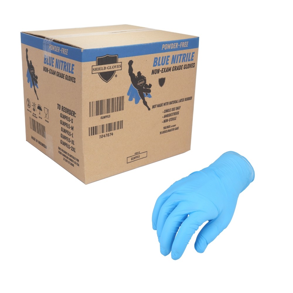 Medium 5 Mil Textured Blue Nitrile Powder Free Gloves 96000 Pieces