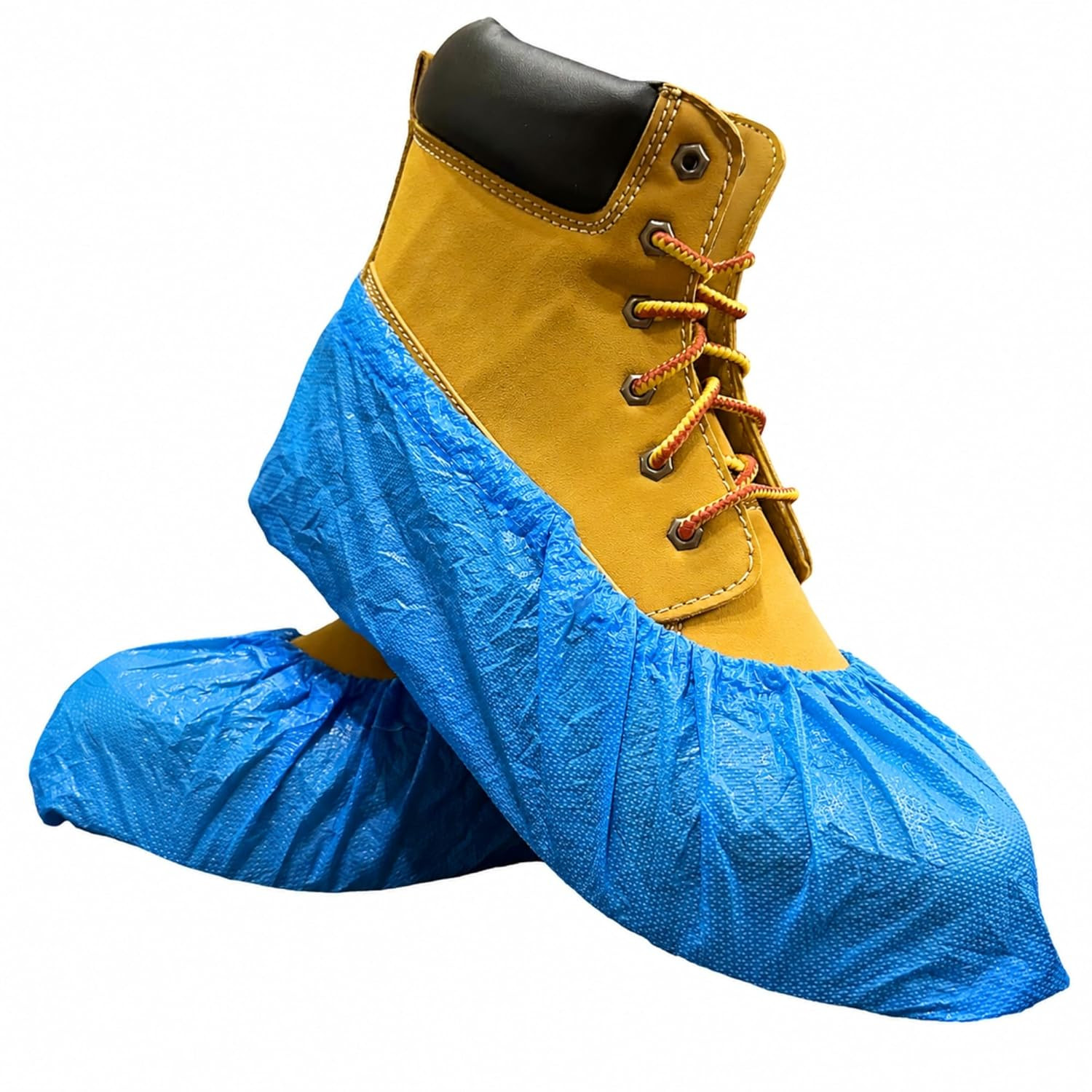 Extra Large Blue Waterproof Disposable Boot and Shoe Covers. Plastic Shoe Covers