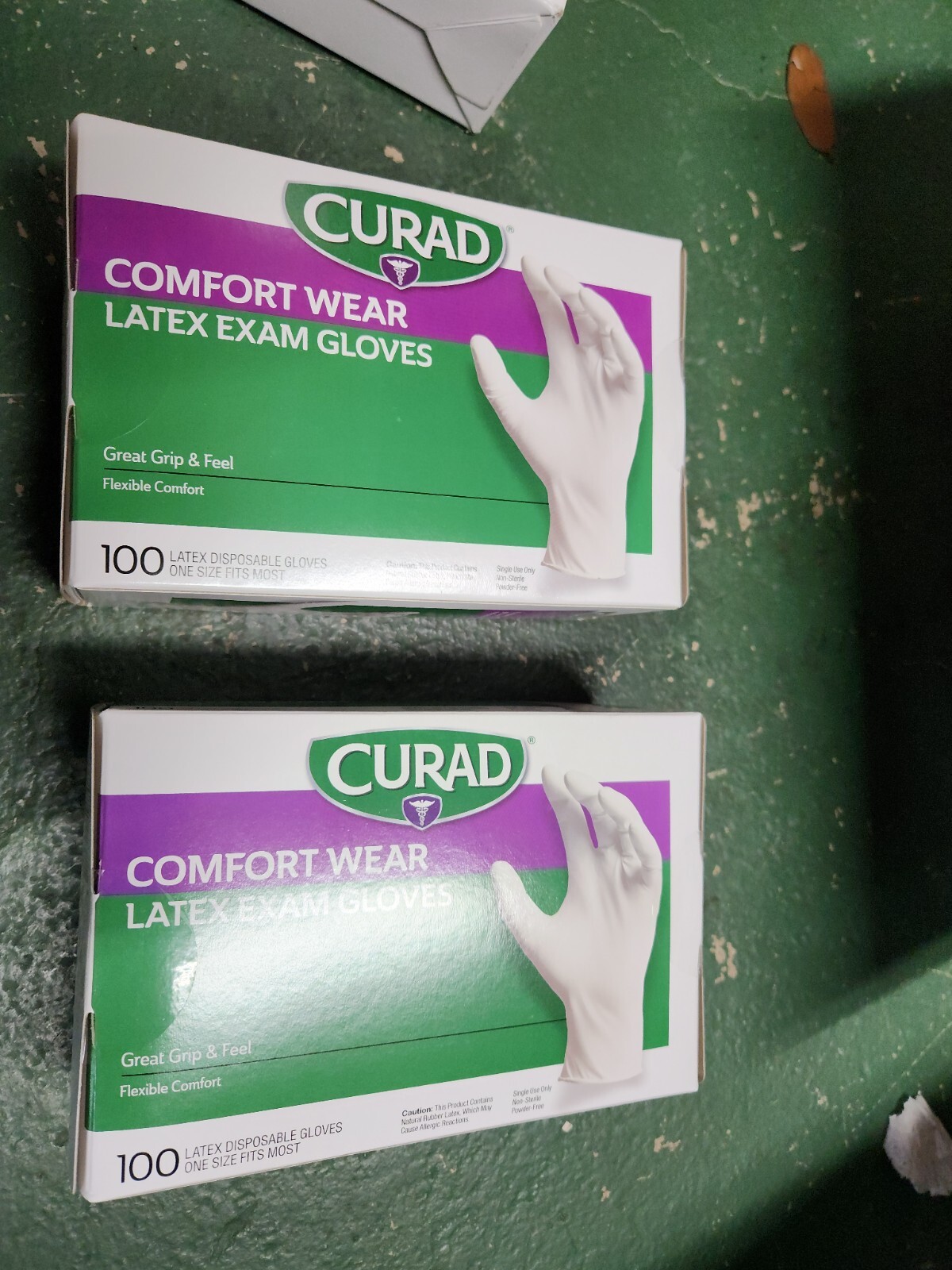 CURAD Comfort Wear Latex Exam Gloves – One Size Fits Most, 2×100 Count Free Ship