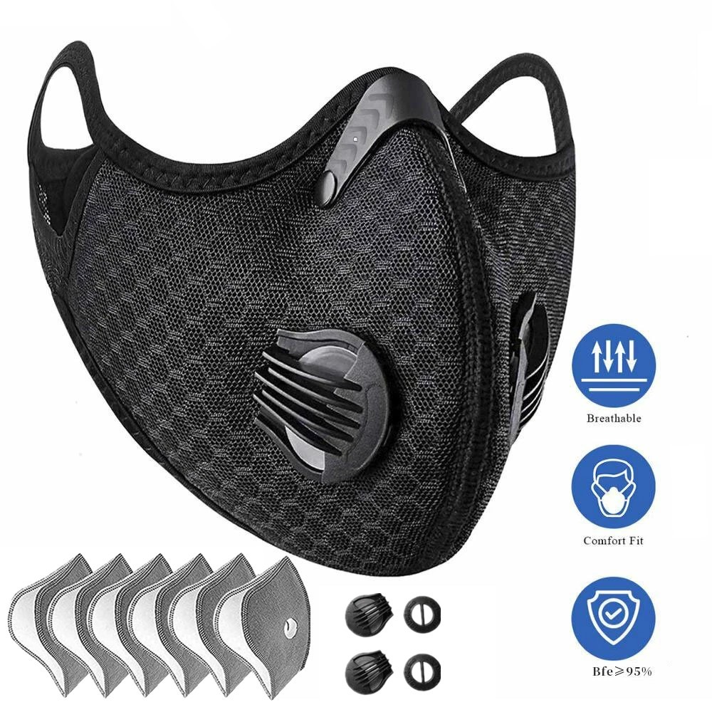 Washable Anti Pollution Facepiece Half Face Shield Respirator Mask With Filters
