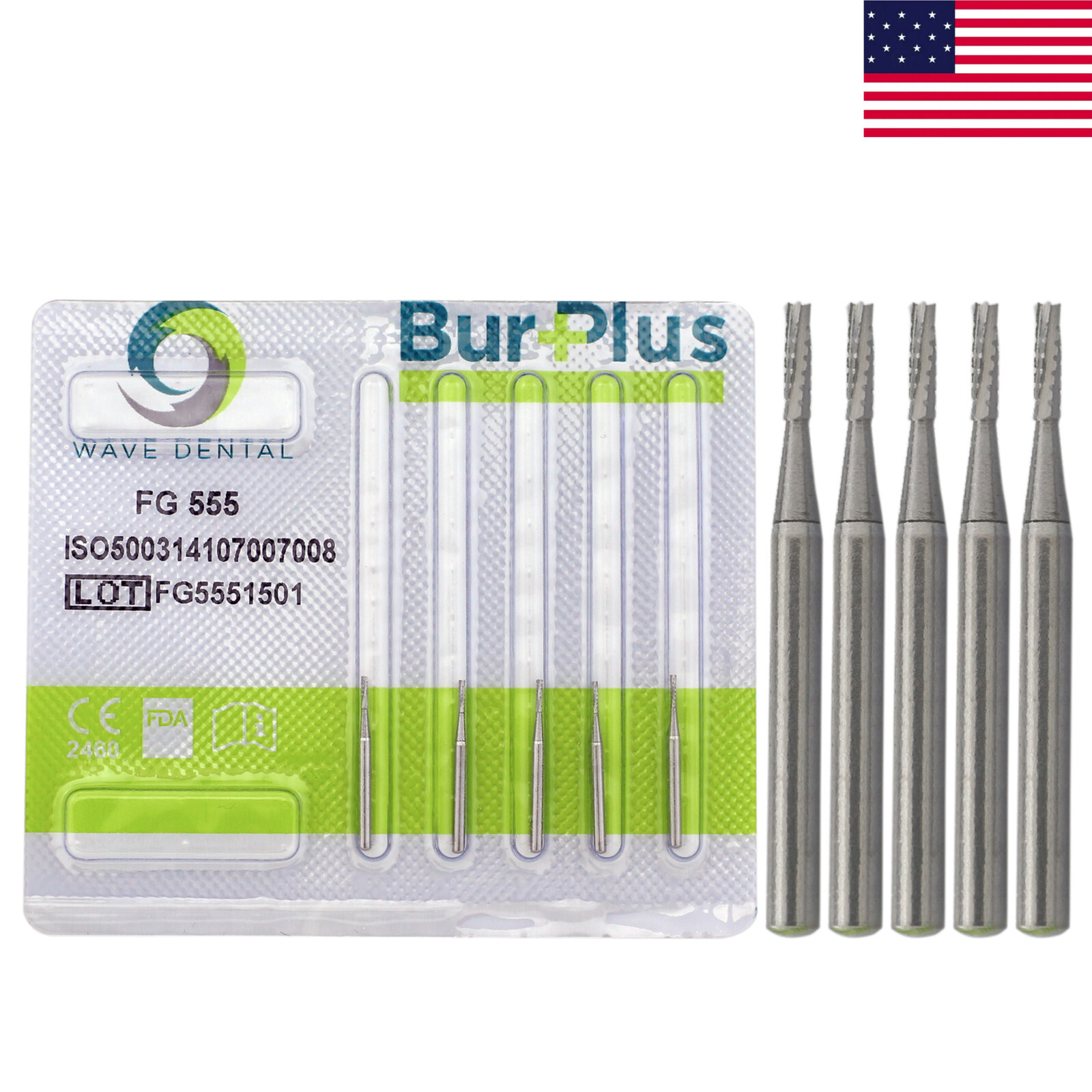Wave Dental Carbide Burs FG High Speed Bur 555 556 557 557L 558 559 560 57 Prima