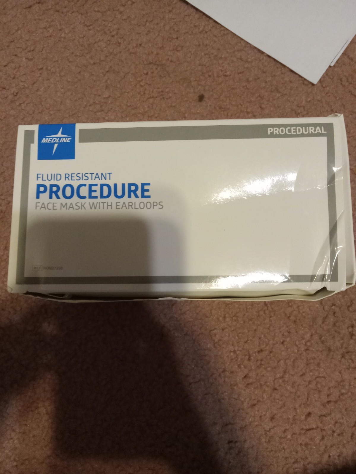 Medline ASTM 1 level Fluid Resistant Face mask with Earloops 50 count Box NIB