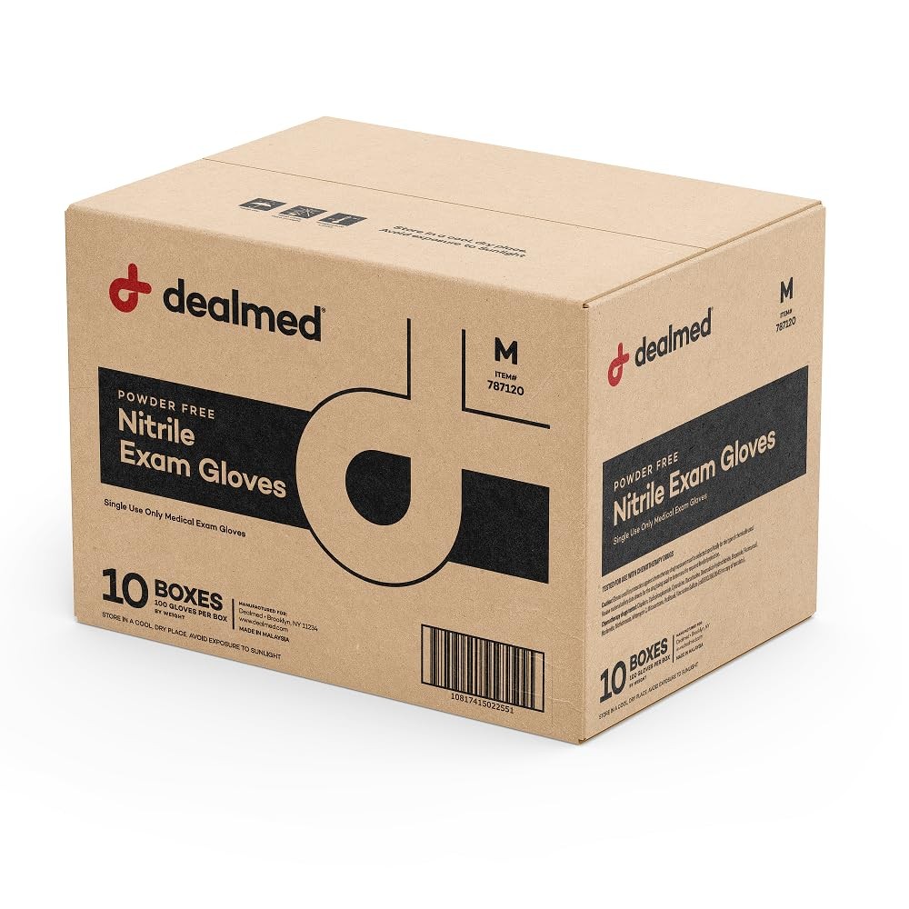 Dealmed Small Sky Blue Nitrile Exam Gloves 1000 Bulk Powder Latex Free