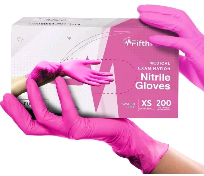Fifth Pulse Nitrile Exam Latex Free & Powder Free Gloves – Fuchsia 200 Gloves