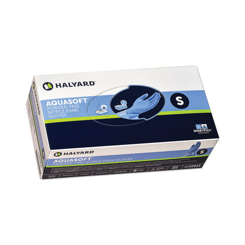 Halyard 43933 Kimberly Clark AquaSoft Nitrile Exam Gloves Small Blue 300/Bx
