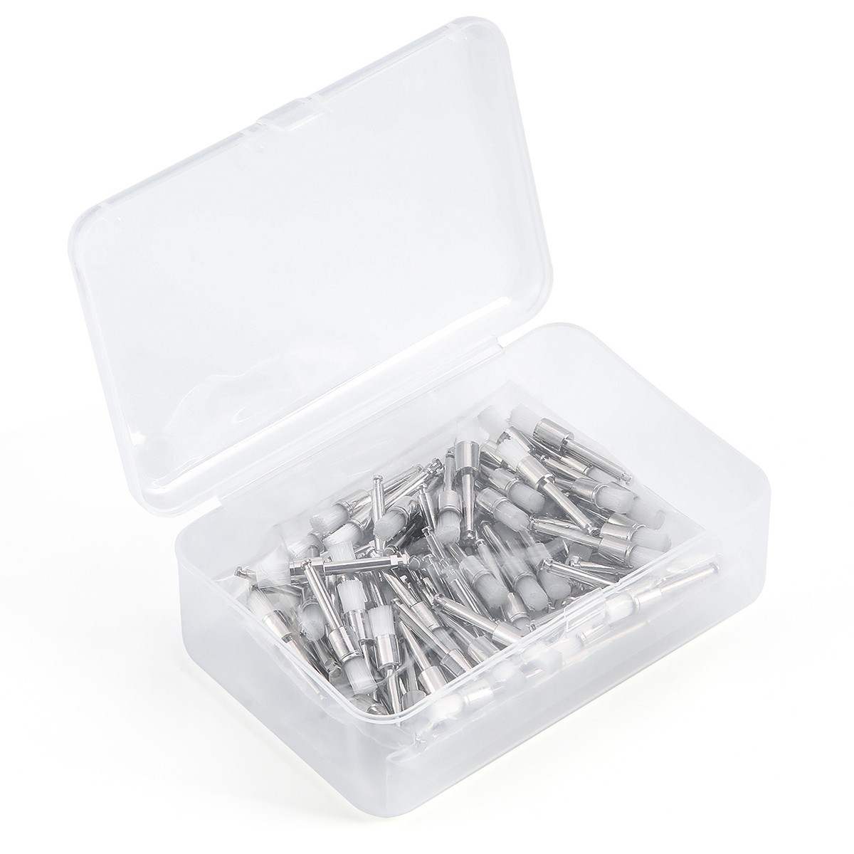 100pcs Dental Lab Nylon Latch Flat Tapered Polishing Polisher Brushes
