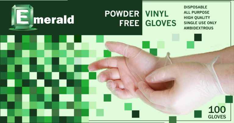 Emerald Shannon Powder Free Vinyl Gloves 1000 Gloves Latex Free SIZE SMALL
