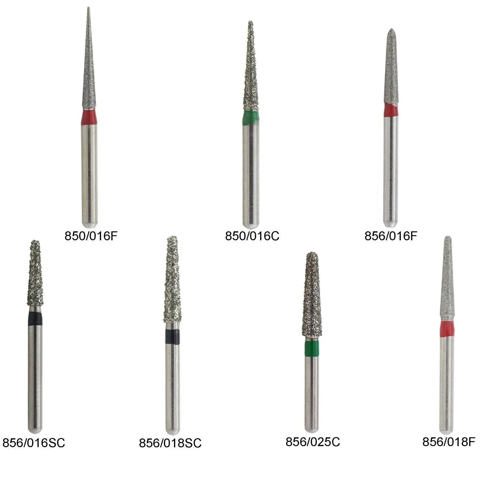 Dental Diamond Burs 847/850/855/856 Round Flat End Taper High Speed Handpiece