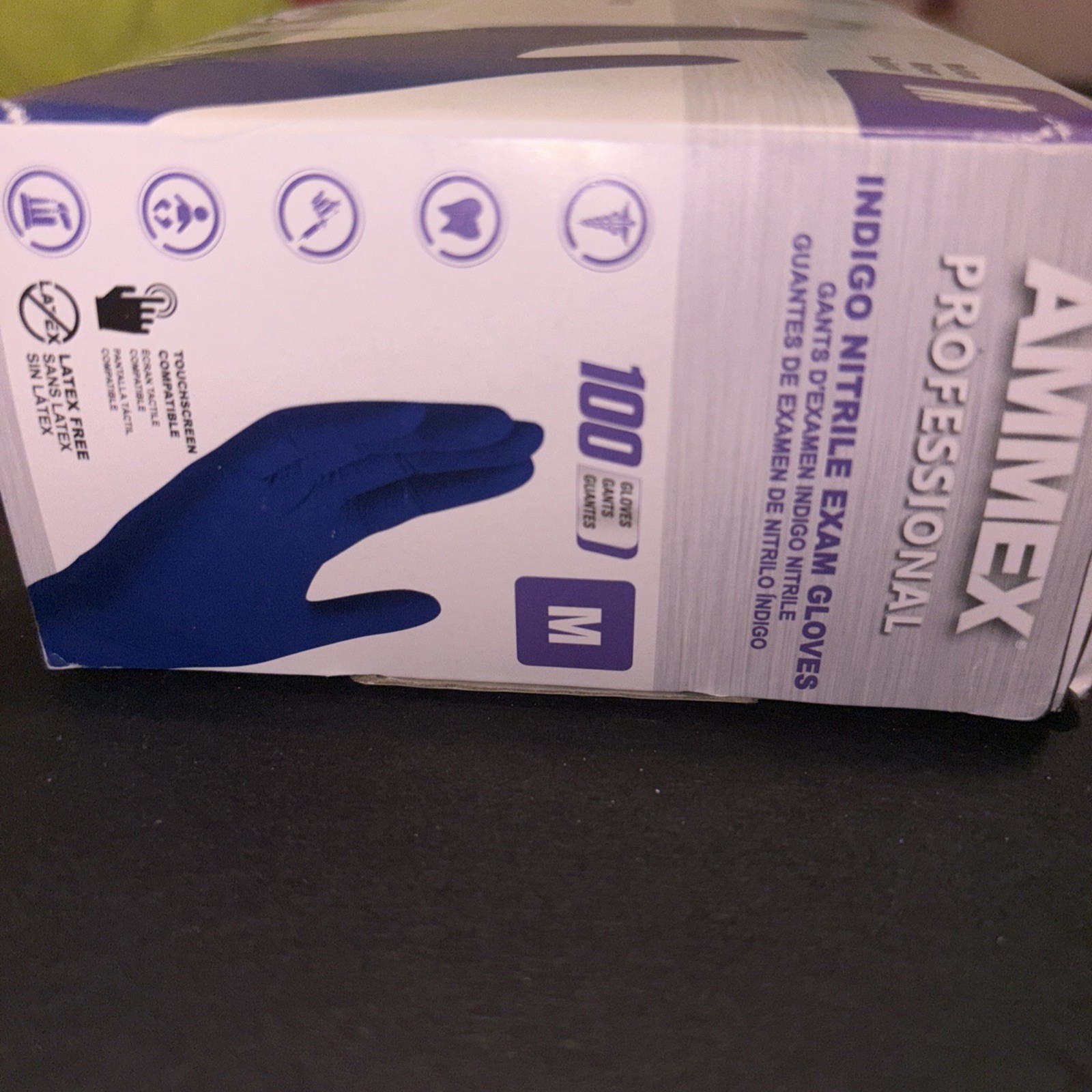Ammex Indigo Nitrile Exam Gloves, Latex & Powder Free, Size Small (Bx of 100)