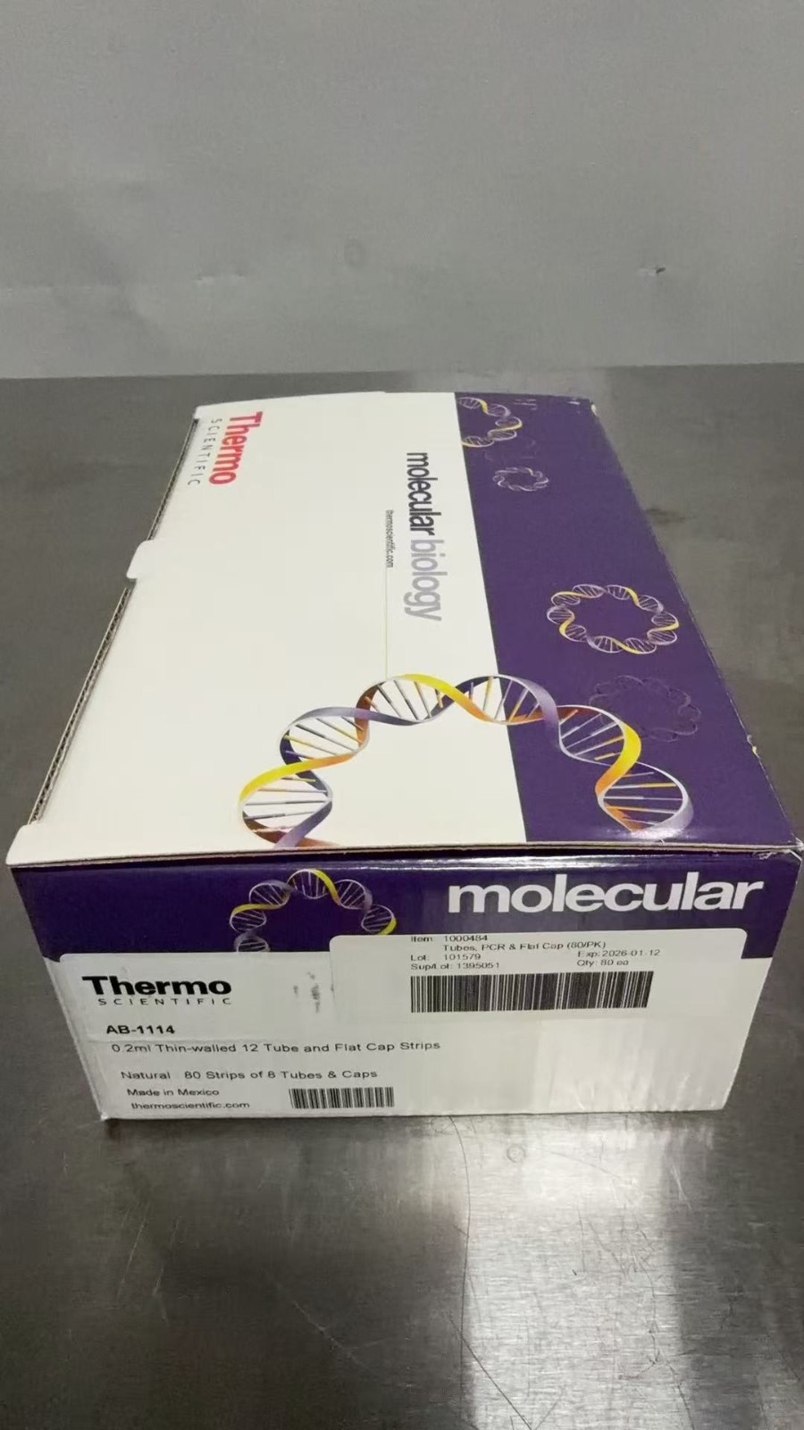 Thermo 0.2ml Thin-walled 12 Tube and Flat Cap Strips AB-1114