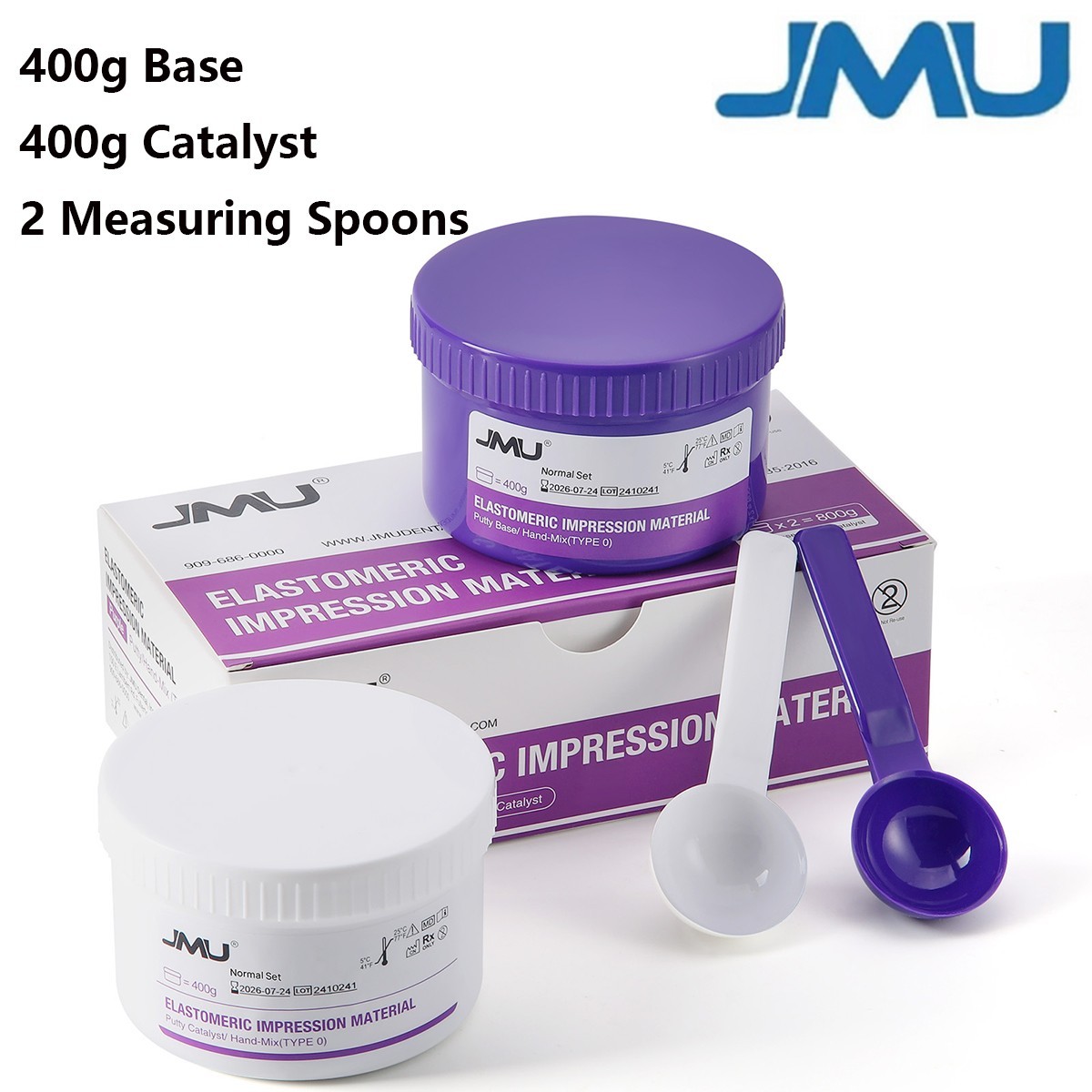 JMU Dental Putty Impression Materials Normal Set 400g Base+400g Catalyst