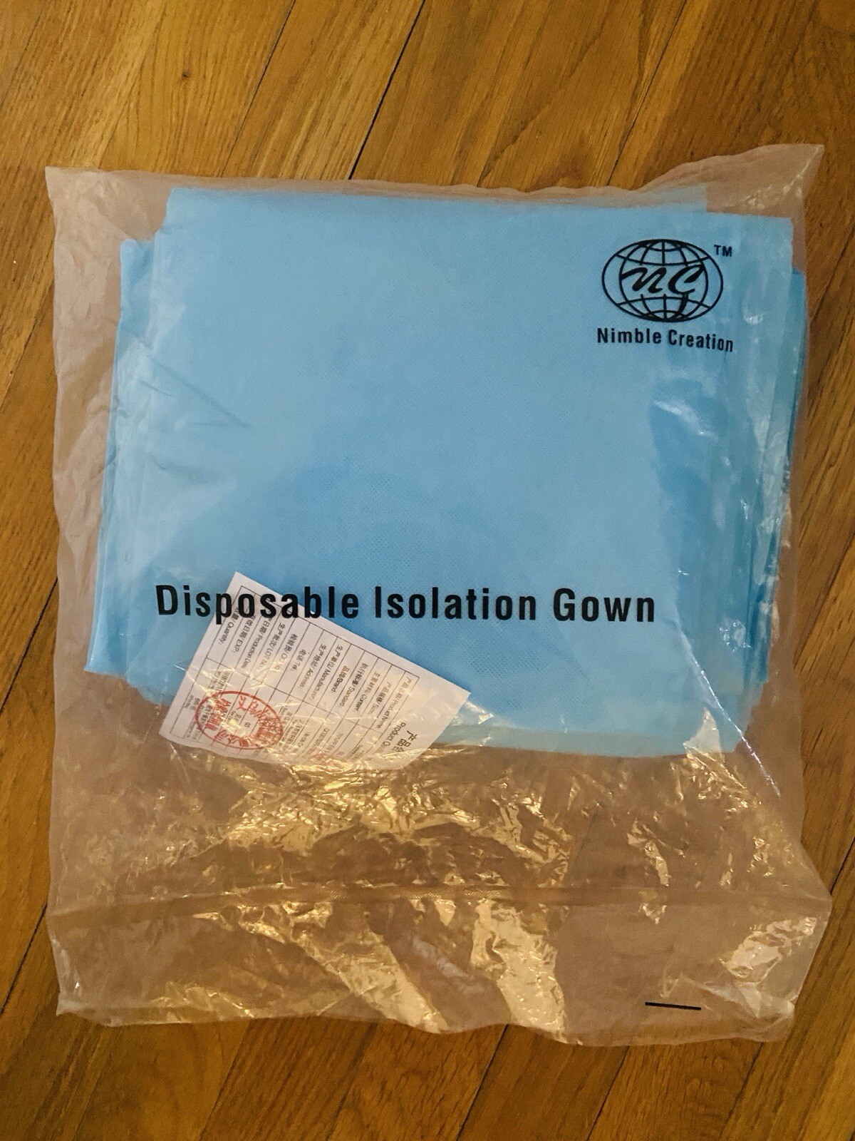 Nimble Creation Isolation Blue XXL Disposable Gowns Package Of 6 NIP NEW