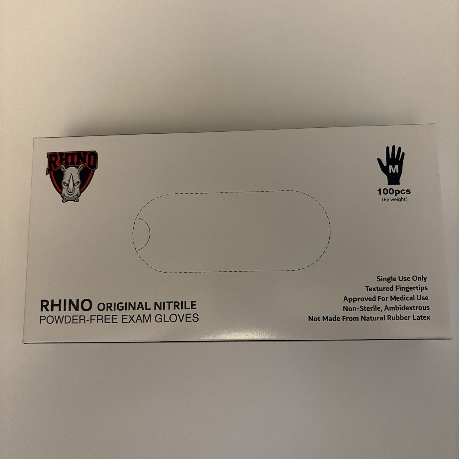 Rhino Original Blue Nitrile Medium Gloves Box of 100