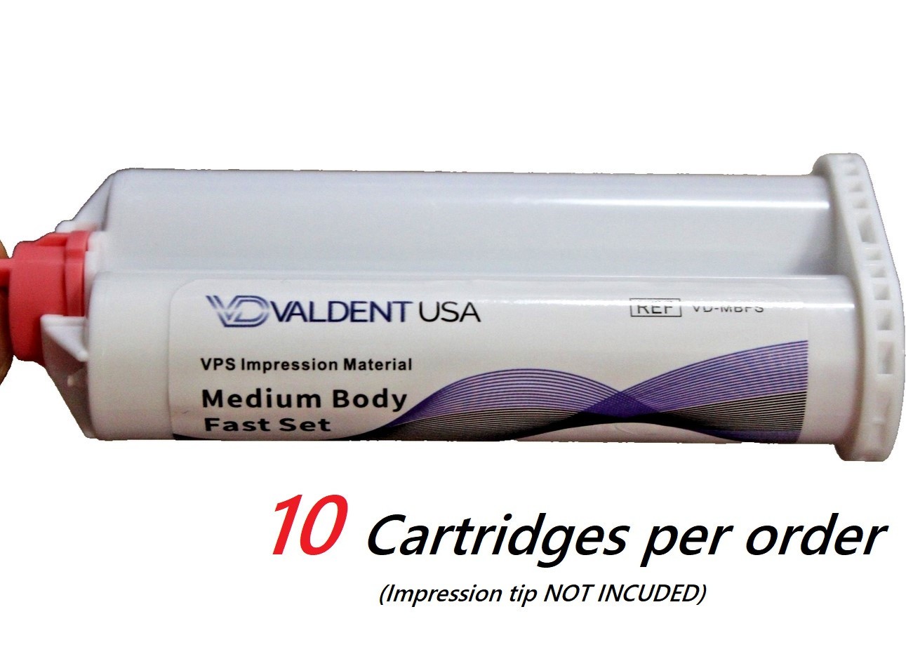 Valdent Impression Material VPS – Medium Body Fast Set 10 x 50ml Cartridges