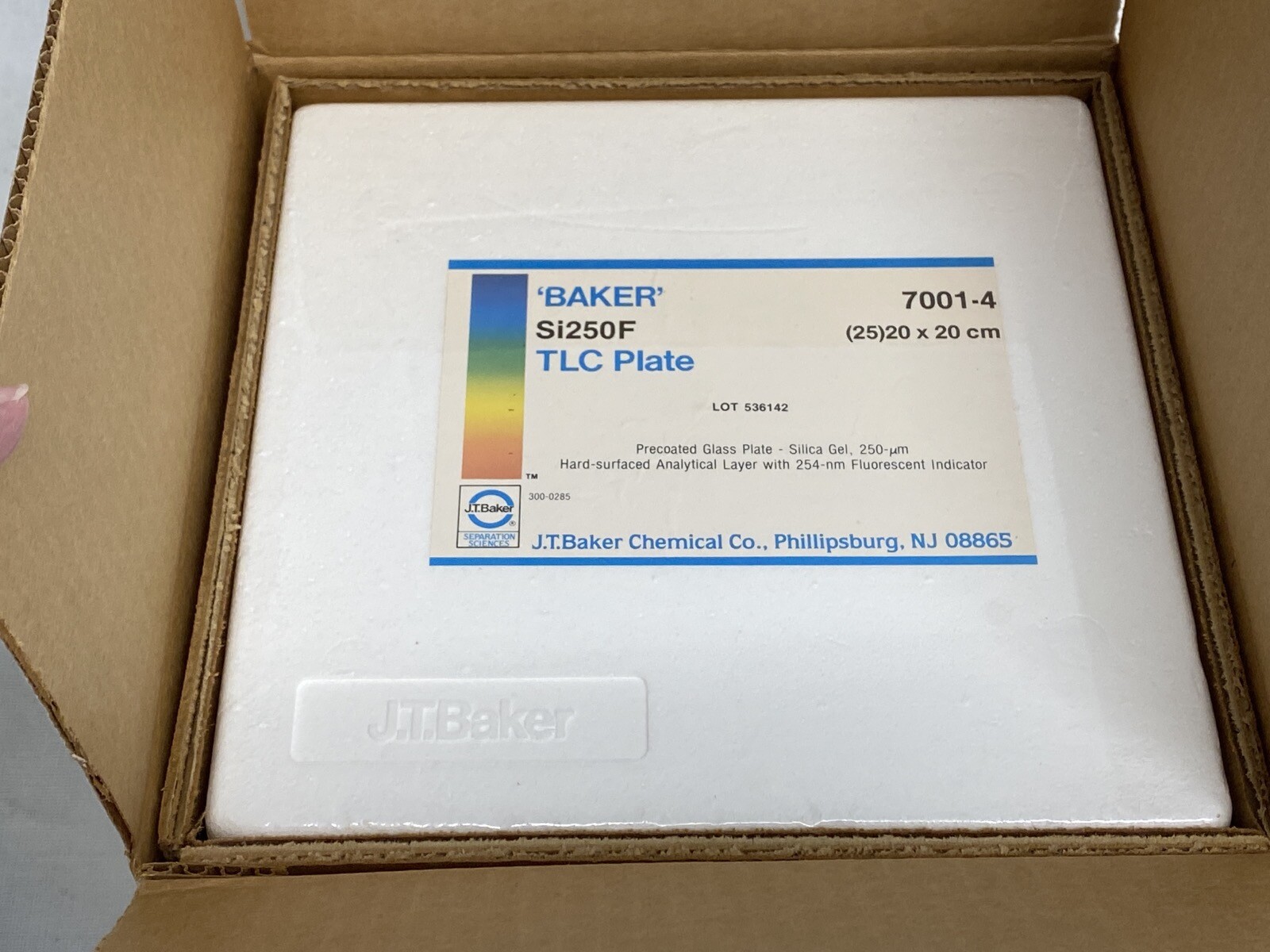 (25) J.T. BAKER TLC Chromatography Silica Gel Uniplates 20x20cm Si250F 7001-4