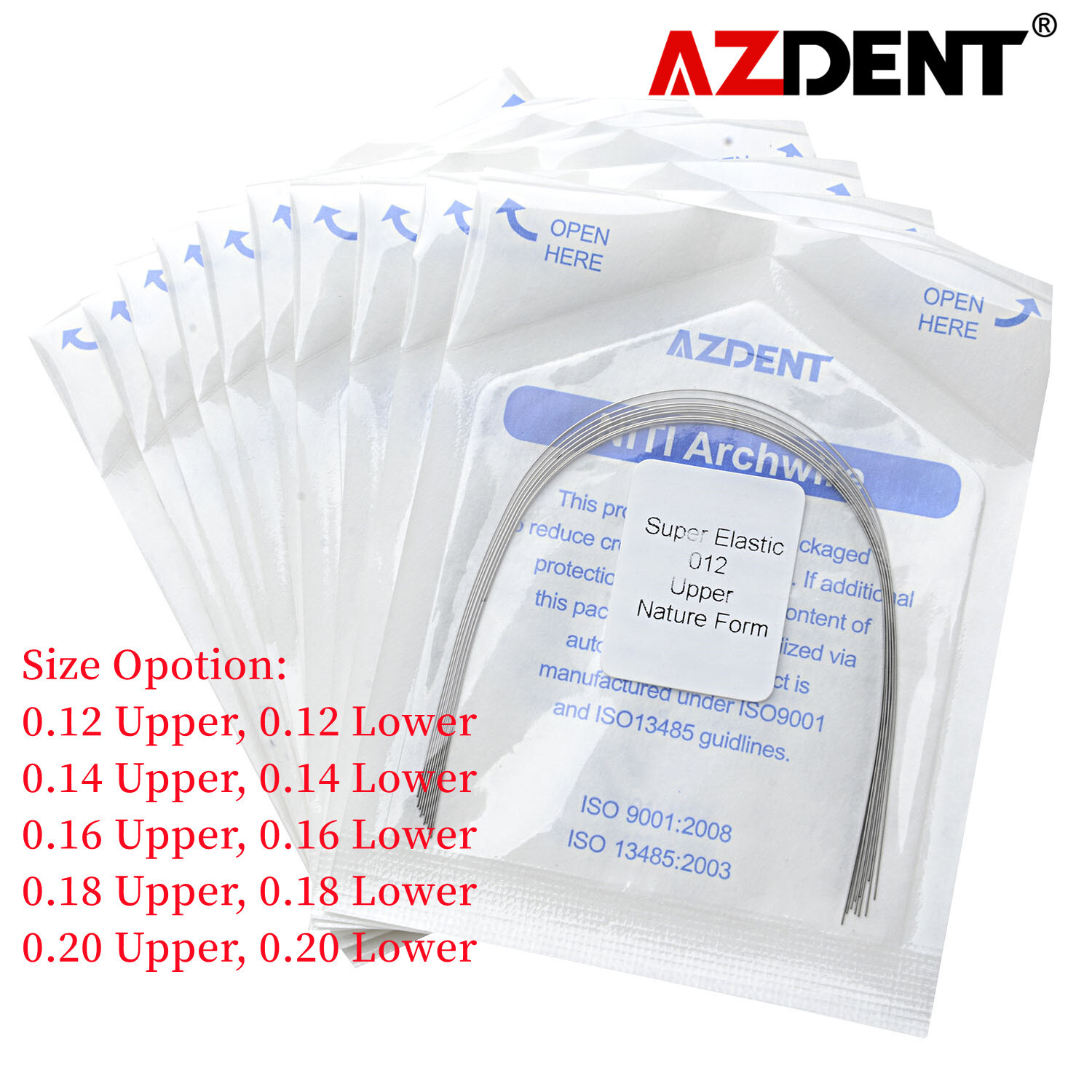 10Sizes AZDENT Dental Orthodontic Niti Arch Wire Super Elastic Nature Form Round