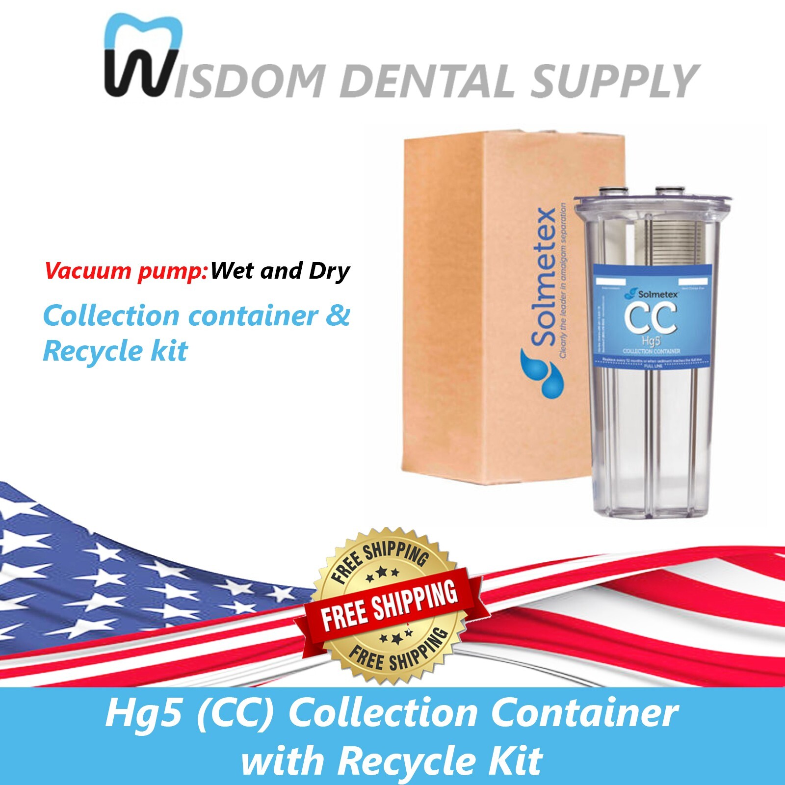 SALE! Solmetex Hg5 Collection Container Recycling, Amalgam Separator Filter