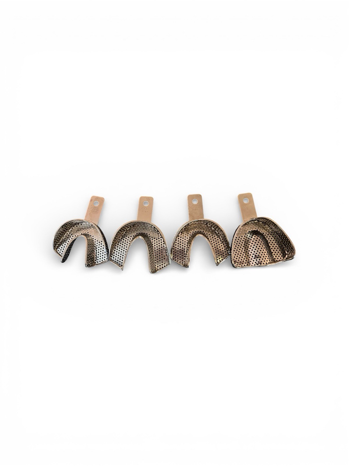 COE Perforated Nickel Regular Dental Impression Trays – 4 each – new w/o package