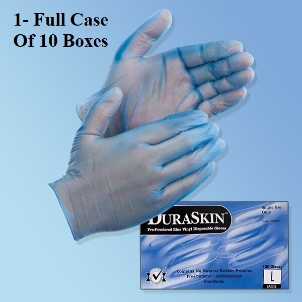 Blue Disposable Powder Free 4 mil VINYL Cleaning Medical Exam Gloves 1000/CS
