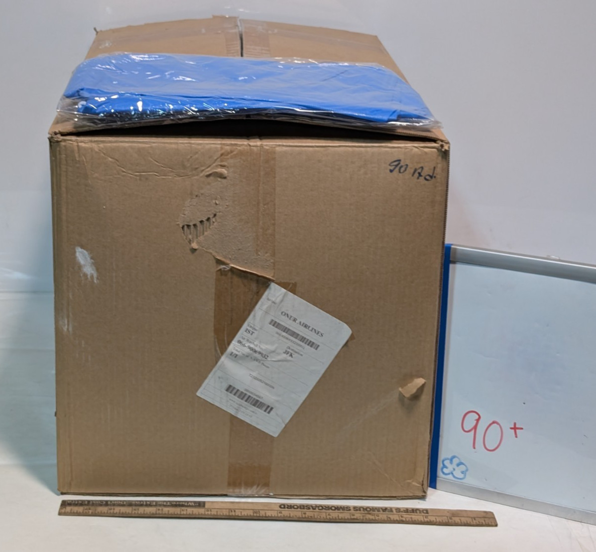 Case of 90+ Blue Unbranded Long Sleeve Disposable Single-Use Medical Gowns