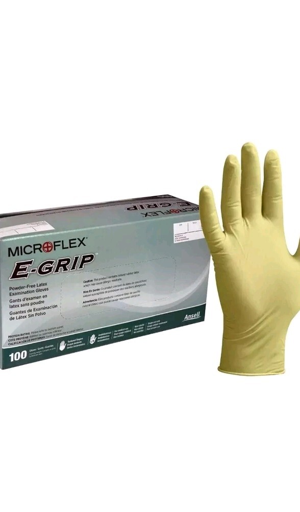 Microflex L970 E-Grip L97 Natural Latex Gloves, X-Small 2pk