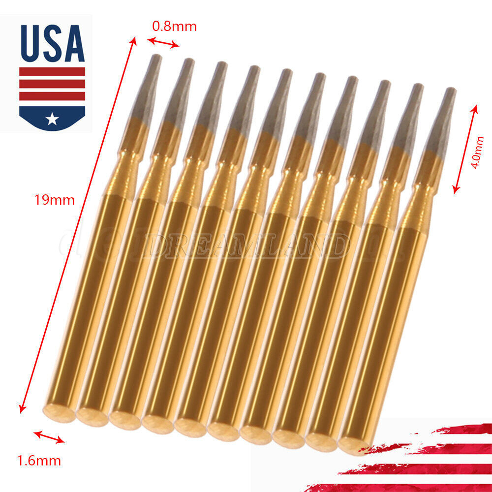 10 Pcs Dental Tungsten Carbide Trimming & Finishing Burs Drill Smooth FG 7901