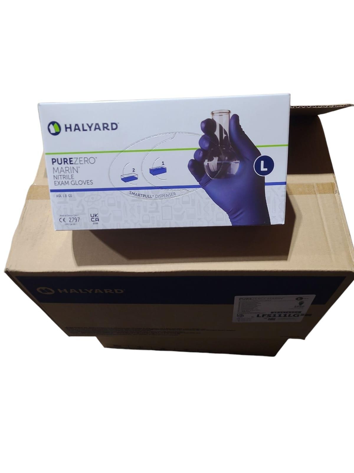 HALYARD Nitrile Exam Gloves, 9.5 Inches Length, 5 Mil, Blue Size L Case of 1000