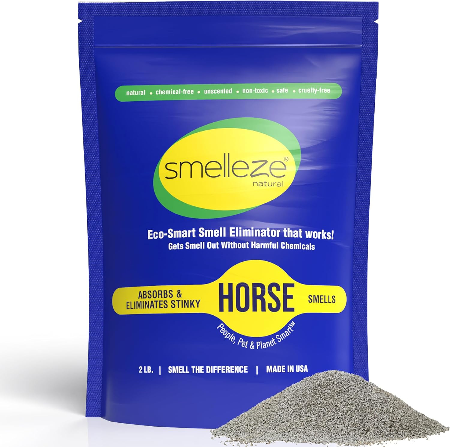 Natural Horse Stall Refresher & Odor Eliminator: 2 Lb. Granules. Rids Urine & St