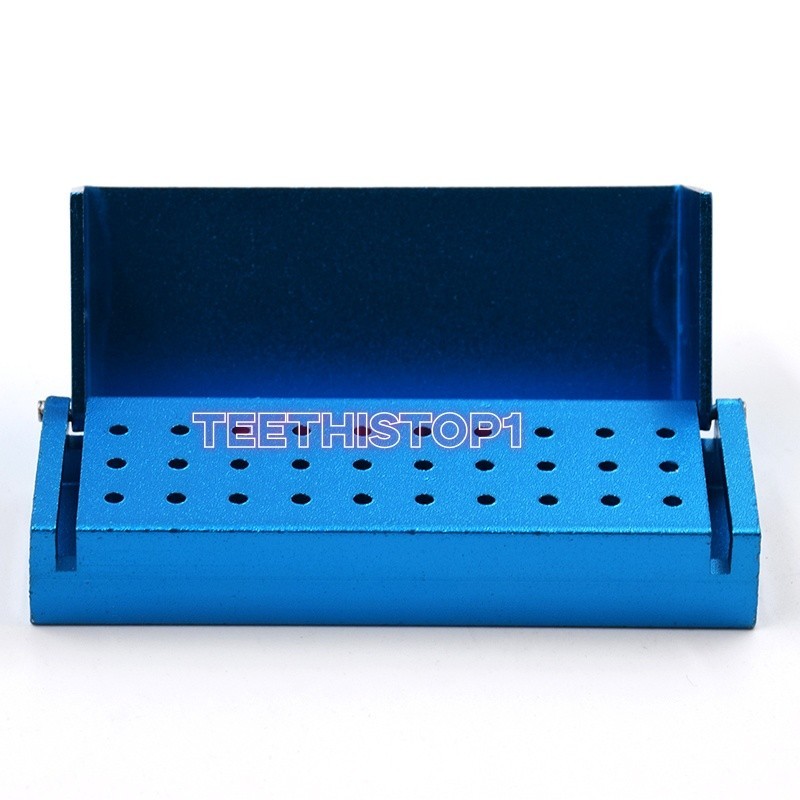 30Pcs Dental Diamond Burs Drill + 30*Disinfection Bur Block High Speed Handpiece