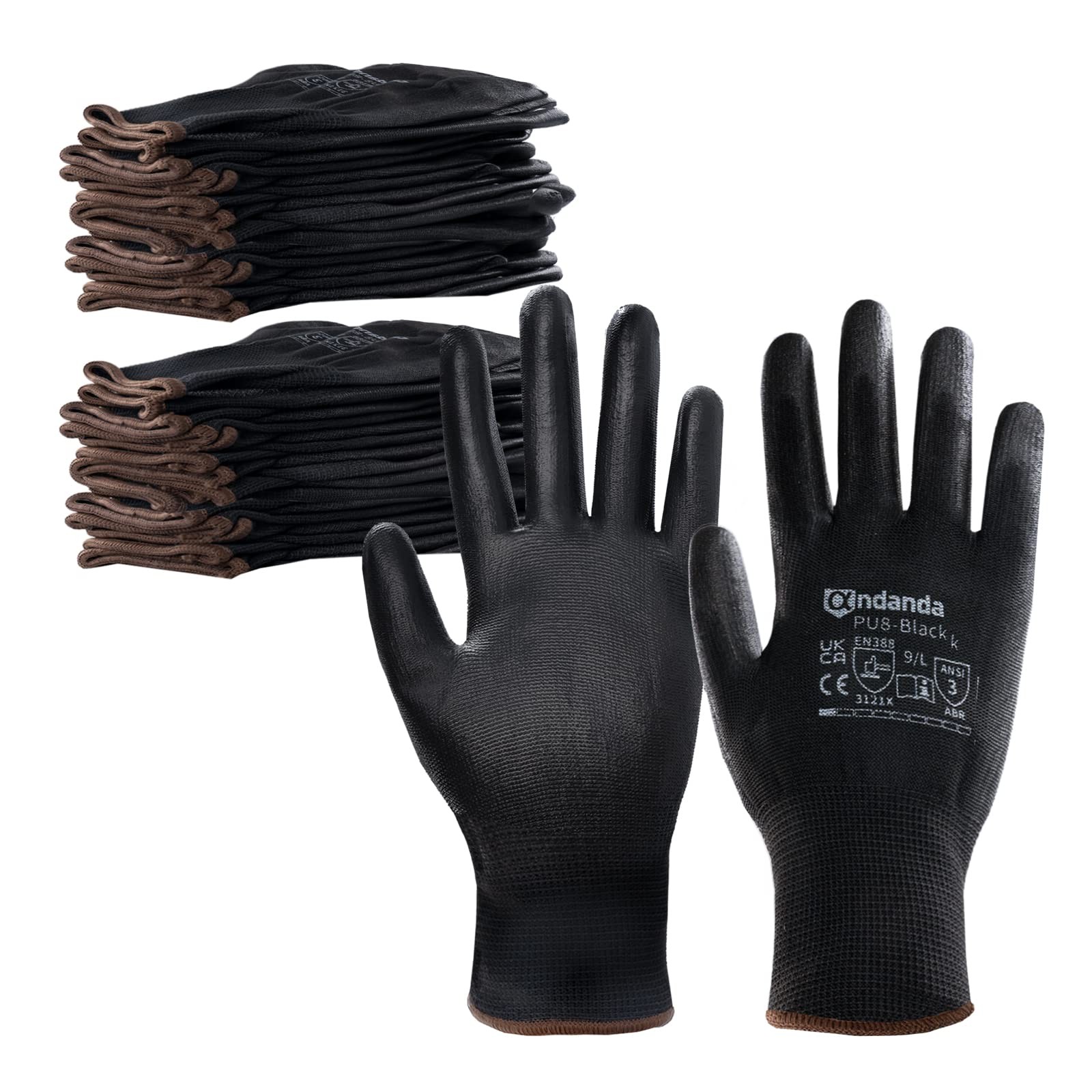 Andanda Safety Work Gloves Seamless Knit Gardening Gloves Pu Coated Ideal Work