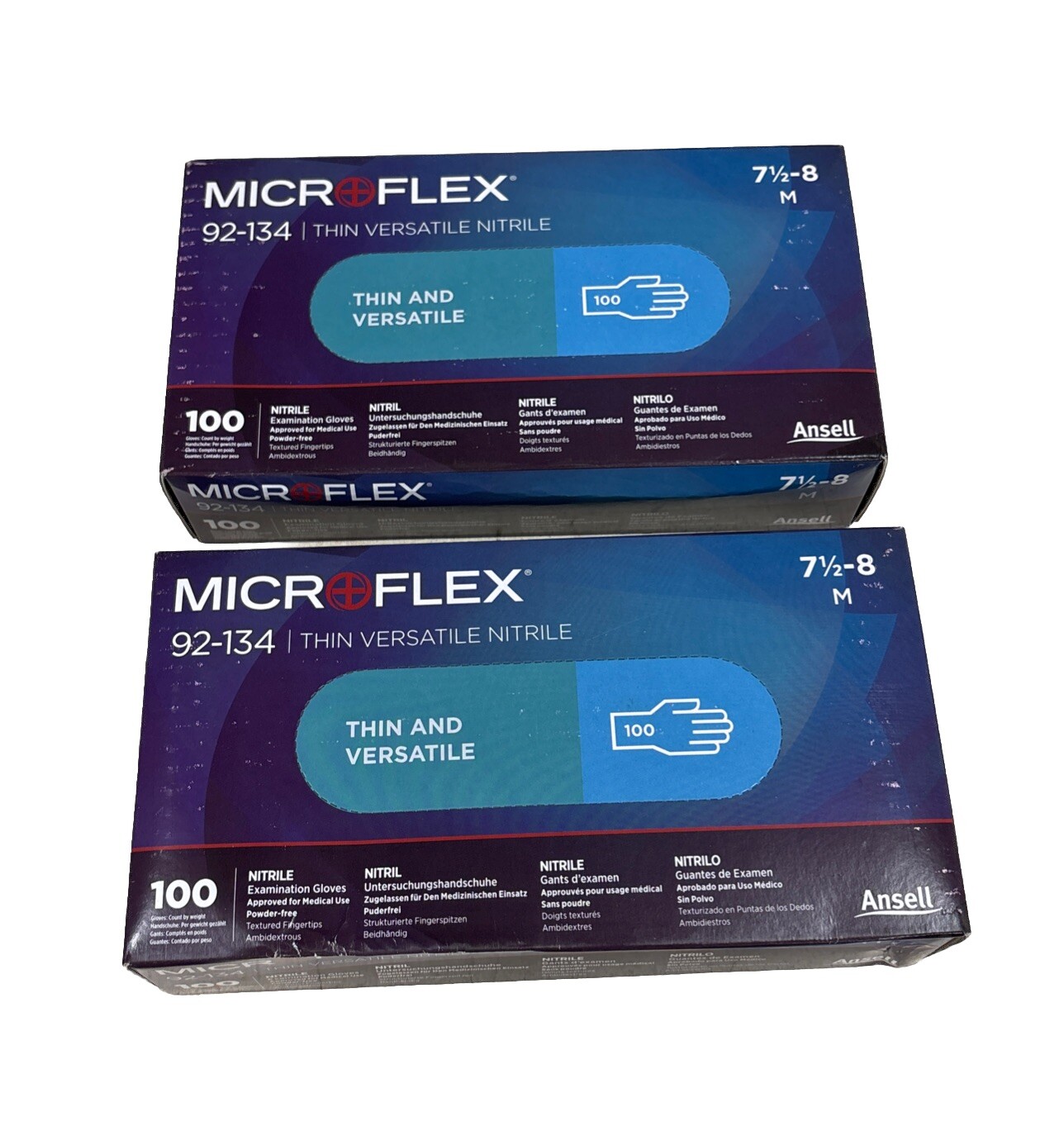 MICROFLEX 92-134 Exam Glove Size Medium 7.5-8 In Pack Of 2