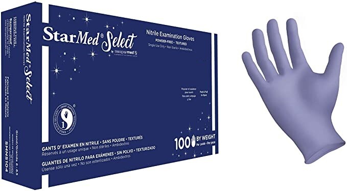 100 Count Starmed Blue Nitrile Exam Gloves Powder Free – Small,Med, Large, XL