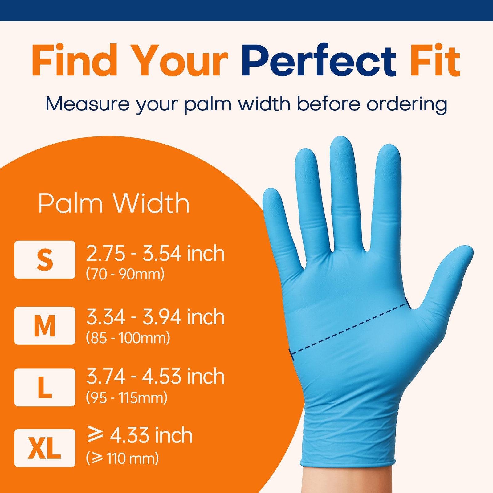 Supmedic 100 Pcs Medical Nitrile Exam Gloves Latex-Free Powder-Free Food Safe M