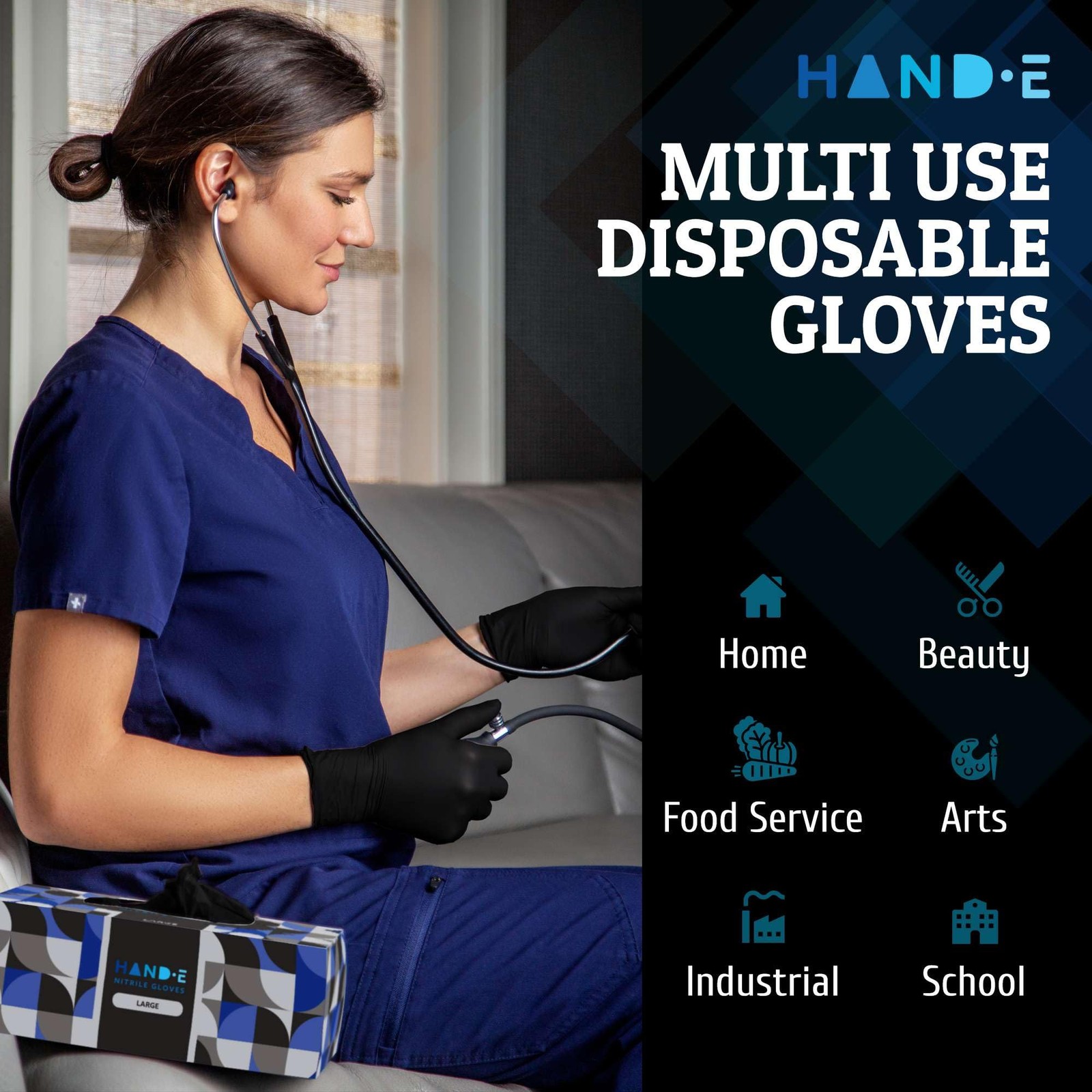 Black Nitrile Disposable Gloves Latex Free Bbq Tattoo Hair Dye Cooking Mechanic