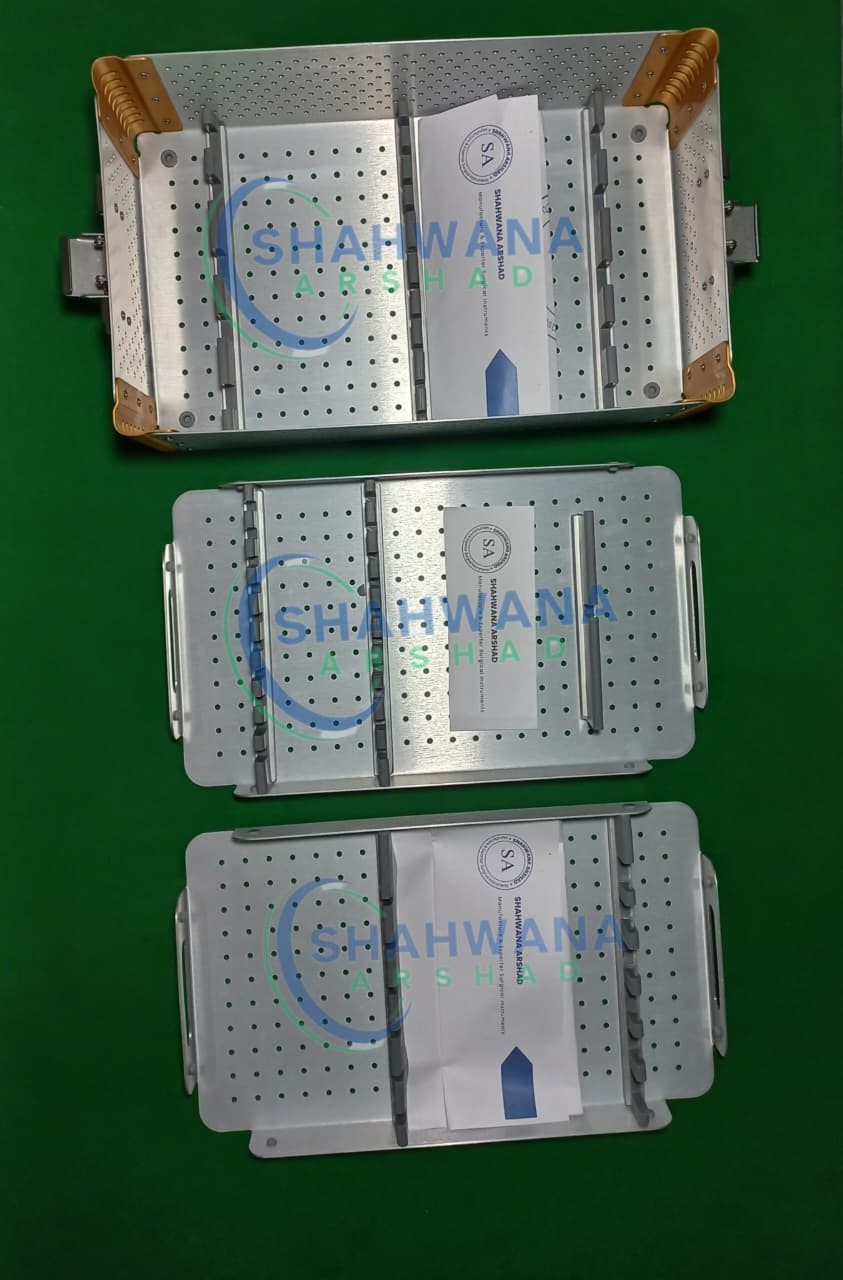 Aluminum sterilization Box With 2 Tray Surgical Instruments Box Orthopedic Box