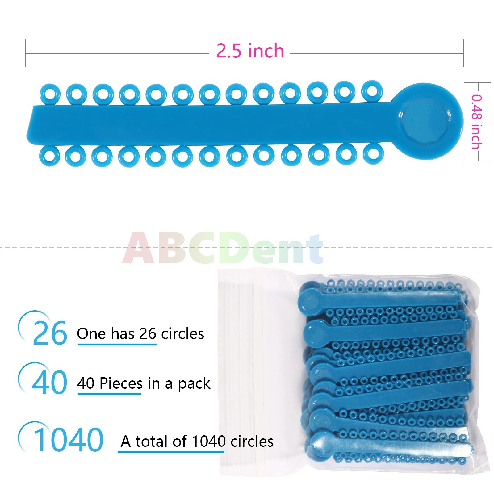 Dental Orthodontic Ligature Ties + Power Chain Elastics Bands for Brackets Brace