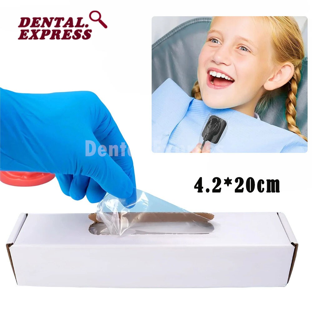 500 X-ray Sensor Sleeve Dental Disposable Plastic Protector Size 4.2/4.5cmx20cm