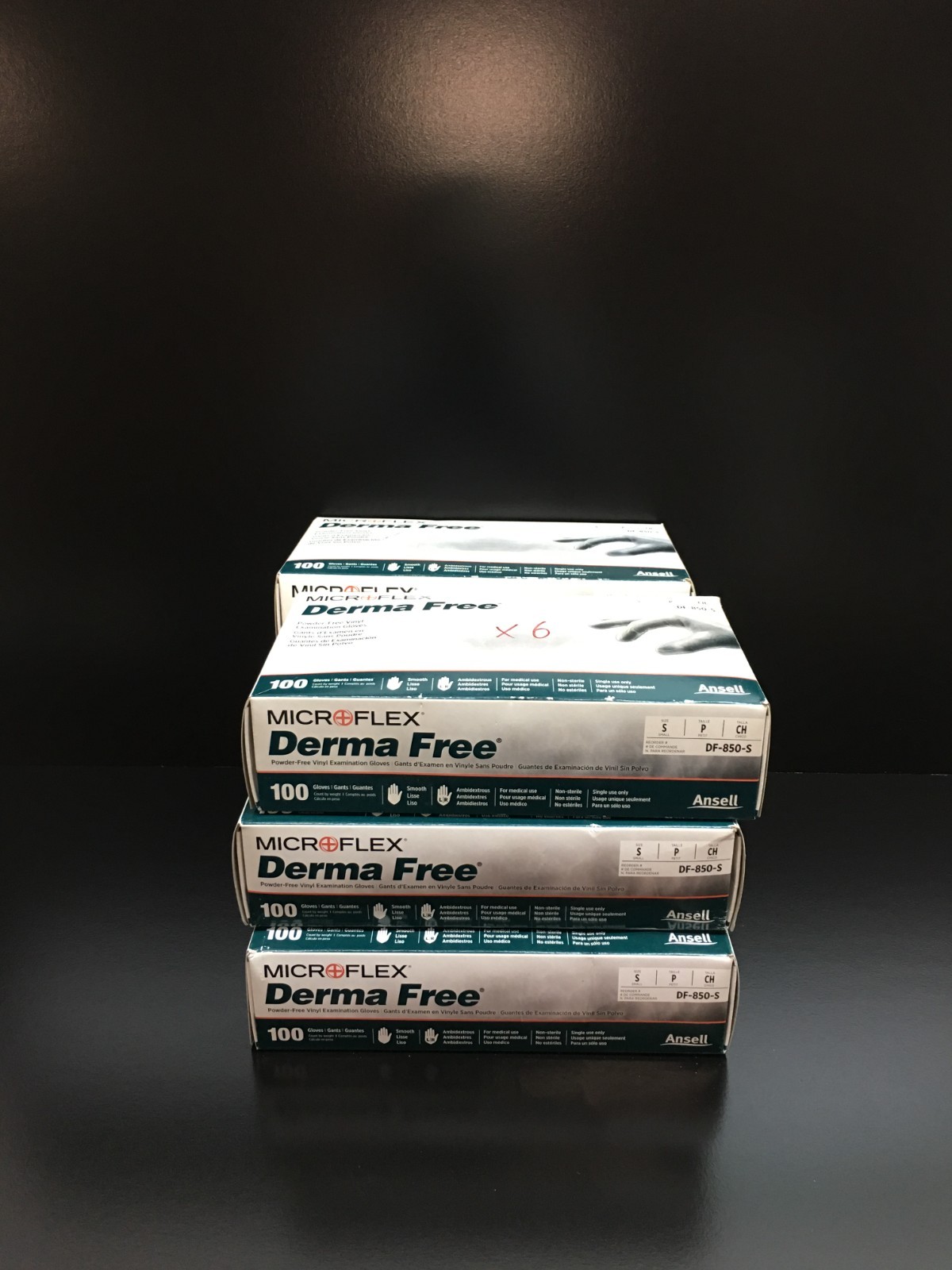 Ansell MICROFLEX DF-850-S Powder-Free Vinyl Examination Gloves Size S Lot 6 PKS