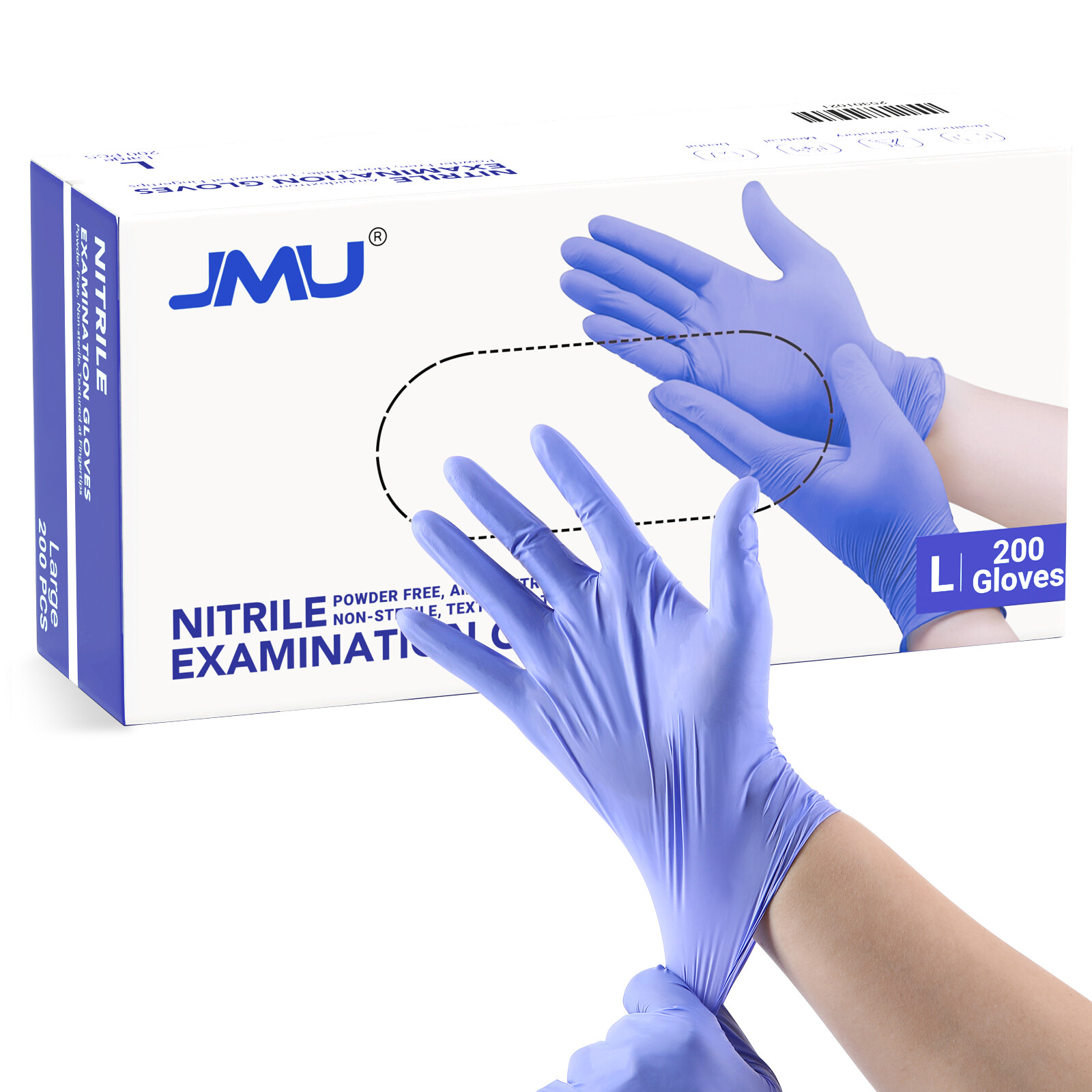 1200/Case Disposable Nitrile Gloves Medical Exam Violet Blue 3.5 Mil（XS/S/M/L）